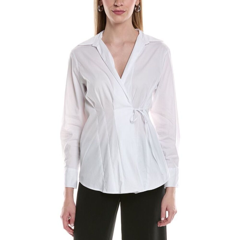 Kenneth Cole Womens  Tie Front Shirt, White